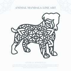 Animal Mandala. Vintage decorative elements. Oriental pattern, vector illustration.