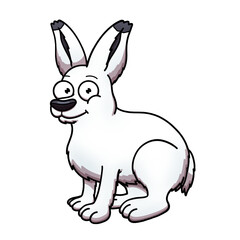 Fototapeta na wymiar Cute Cartoon Arctic Hare 