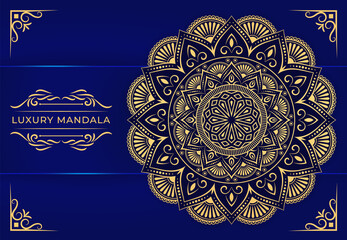 Luxury mandala background arabesque pattern with golden color, arabic islamic east style, Ornamental mandala template for decoration