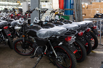 new motorcycles in the factory, finished products