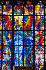 Detail of a colored stained glass