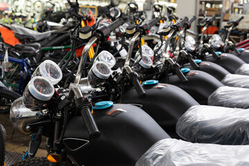 new motorcycles in the two-wheeled vehicle factory