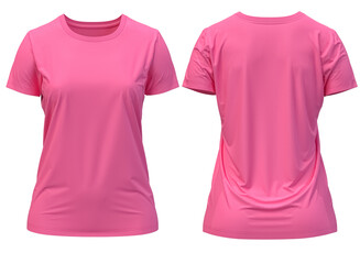 [ pink] 3D rendering T-shirt Round Neck Short Sleeve  Front and Back 