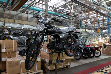 motorcycle factory, finished goods warehouse