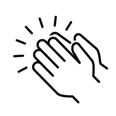 Applause audience. icon. Clap, plaudits, standing ovation symbol. flat hands clapping icons. High five signs. Vector human language sign. Bravo congratulation, congrats, you did it. Cheer hands up.