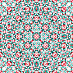 Seamless texture with arabic geometric ornament. Vector asian mosaic pattern with alternating decorative elements