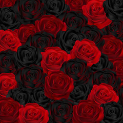 Beautiful vector Background with red and black roses