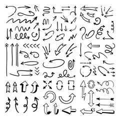 Arrow doodle collection. Hand drawn set of arrows.
