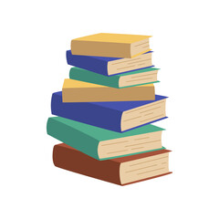 Book bundle. School textbooks set. Vector illustration. Stack of books