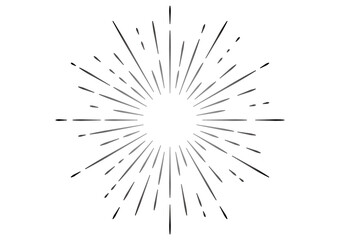 白紙に黒い破線のサンバースト