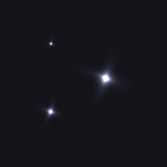 Naklejka premium Star light on night sky. Shining star on Black background.