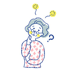 思い出せない表情のシニア女性