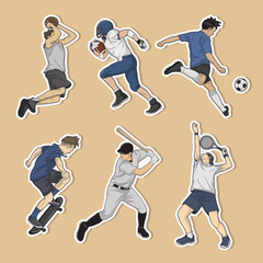 Fototapeta na wymiar a collection of stickers for people who are exercising