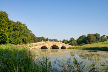 The Oxford bridge at Stowe gardens in England