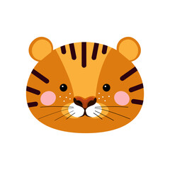 Fototapeta na wymiar Symbol of the Chinese New Year 2022. Cute tiger. Cartoon vector illustration. Can be used for baby t-shirt print, fashion print design, kids wear, baby shower celebration greeting and invitation card.