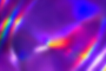 Holographic abstract background. Rainbow neon halftone foil texture pattern