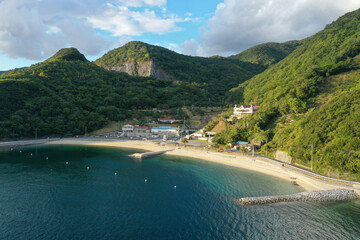 愛媛県西予市　夕暮れの大早津海水浴場