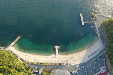 愛媛県西予市　夕暮れの大早津海水浴場