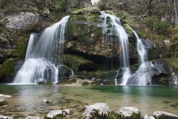 Slap Virje (Virje Waterfall) by drone in Slovenia
