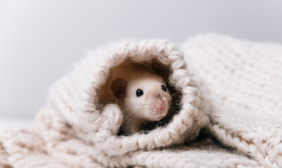 cute mouse on a light background 