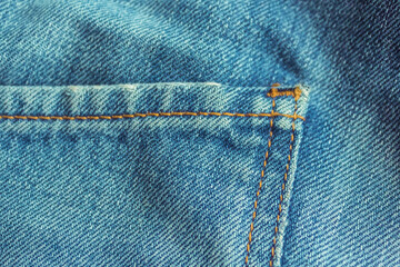 classic casual jeans pocket seam close up texture