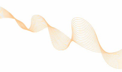 Vector orange abstract colorful smooth wave lines isolated. Design element for wedding invitation, greeting card, banner
