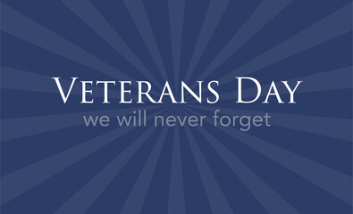 Veterans Day holiday banner with realistic American Flag