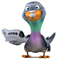 Fun pigeon - 3D Illustration
