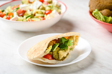 Falafel is a vegetarian dish of Mediterranean and Arabic cuisine