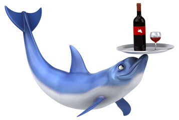 Fun dolphin - 3D Illustration