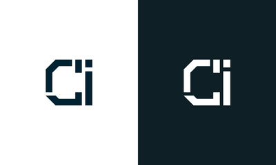 Creative minimal abstract letter CI logo.