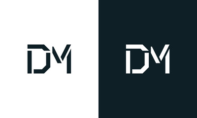 Creative minimal abstract letter DM logo.