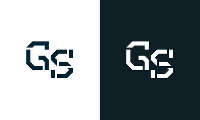Creative minimal abstract letter GS logo.