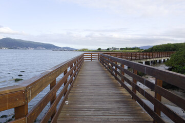 Pier on São José beach in the State of Santa Catarina overlooking Florianópolis