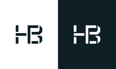 Creative minimal abstract letter HB logo.