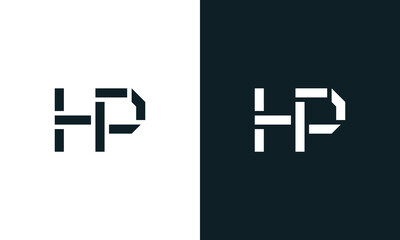 Creative minimal abstract letter HP logo.
