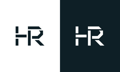 Creative minimal abstract letter HR logo.