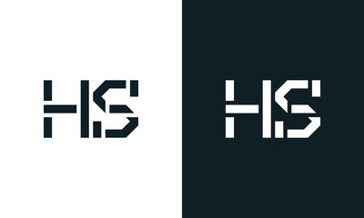 Creative minimal abstract letter HS logo.