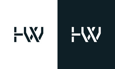 Creative minimal abstract letter HW logo.