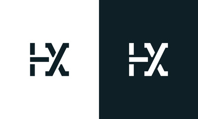Creative minimal abstract letter HX logo.