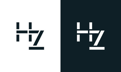 Creative minimal abstract letter HZ logo.