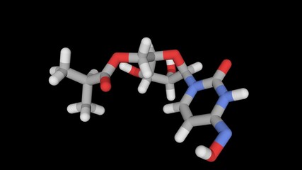 MOLNUPIRAVIR sticks model. Drug for SARS-CoV-2. Covid-19, Coronavirus drug research & development.