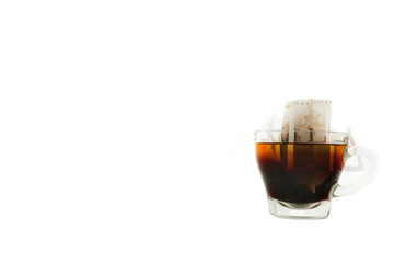 prepared with bosa filter paper attached with ears to the rim of the cup