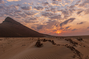 Fototapeta na wymiar Ras Bir golden hour landscape Djibouti