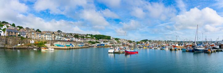 Fototapeta na wymiar Newlyn harbour town panorama in Cornwall. United Kingdom