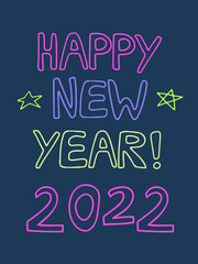 Vector isolated colorful design illustration vector card Happy New Year 2022