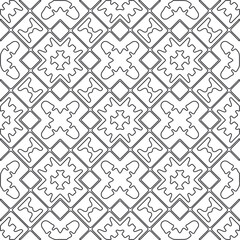 Fototapeta premium Vector pattern with symmetrical elements . Repeating geometric tiles from striped elements.large black pattern . 