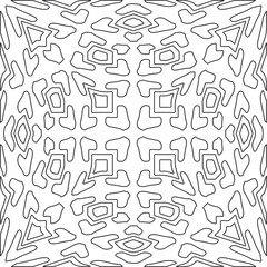 Vector pattern with symmetrical elements . Repeating geometric tiles from striped elements.large black pattern .
