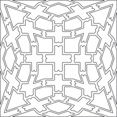 Vector pattern with symmetrical elements . Repeating geometric tiles from striped elements.large black pattern .
