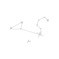 Constellation Leo, horoscope, stars, astrology. Line illustration, vector.